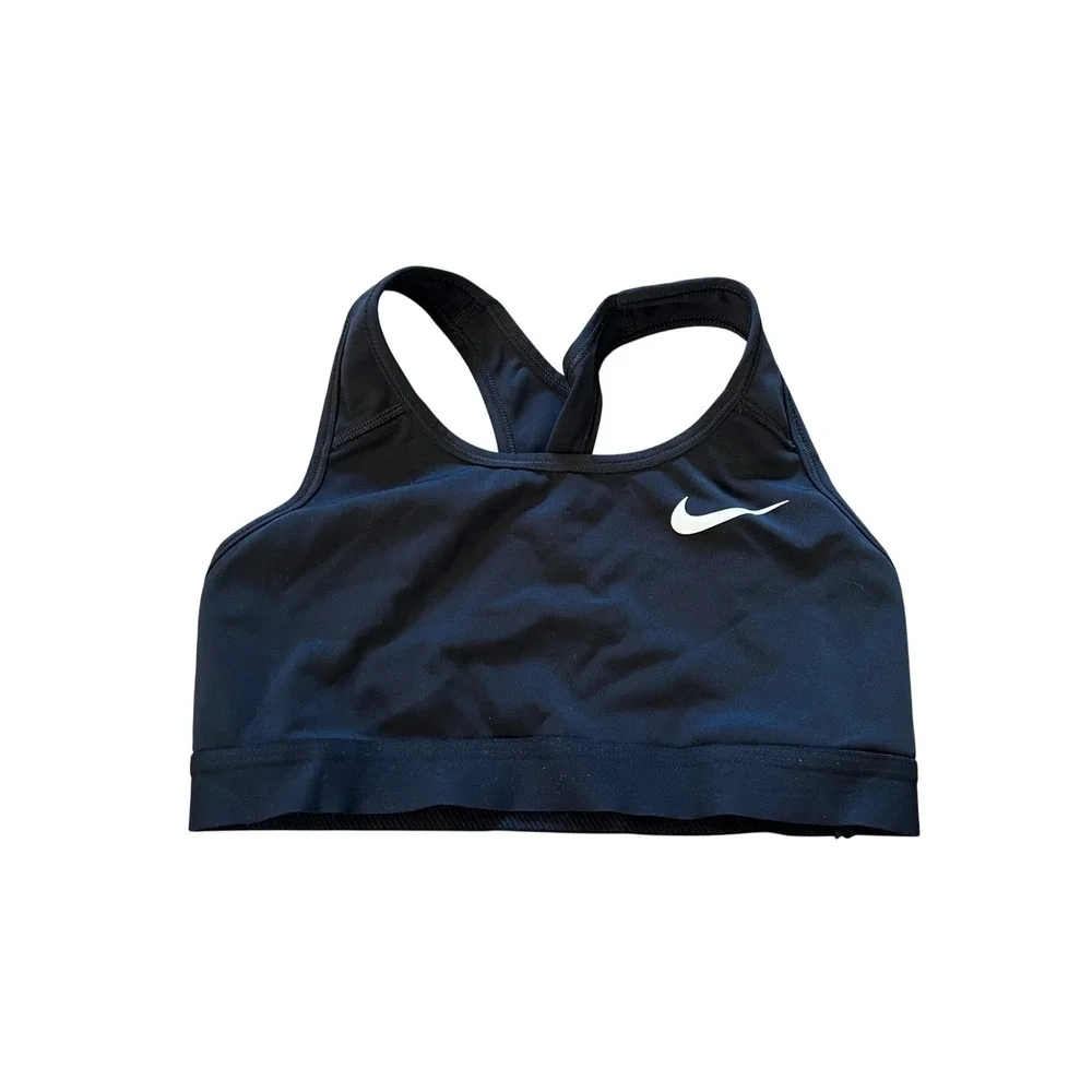 Nike Dri-FIT Black Racerback Sports Bra Medium Support Womens Small 5278